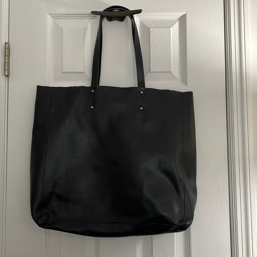 💕Pulicati black genuine leather tote